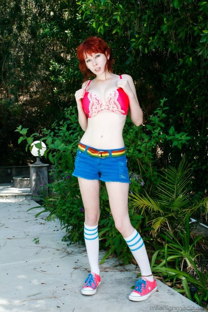Sexy redhead Zoey Nixon stands naked on a walk in socks before hardcore sex | Photo: 232524