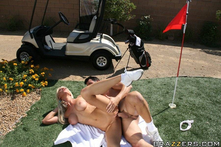 Tanya James with big tits plays golf and has wild sex outdoor - #13