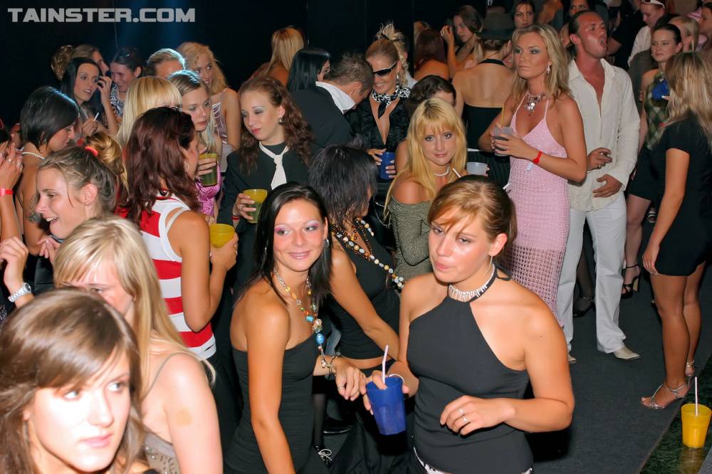 Clothed females get wild and crazy with male dancers and each other once drunk - #15