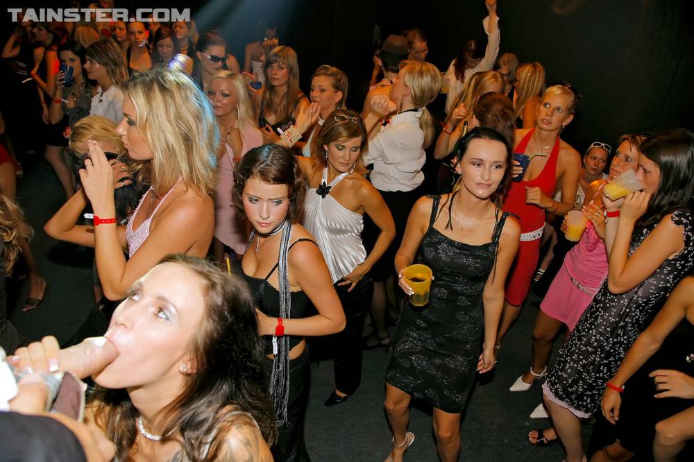 Clothed females get wild and crazy with male dancers and each other once drunk - #9