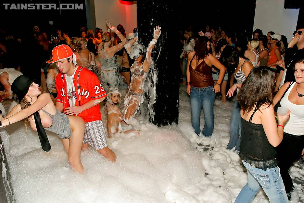 Liberated chicks going wild at the drunk foam party in the night club - #12
