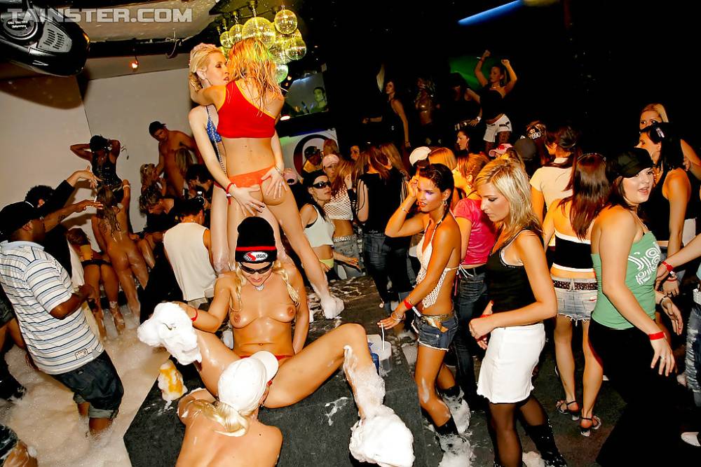 Liberated chicks going wild at the drunk foam party in the night club - #15