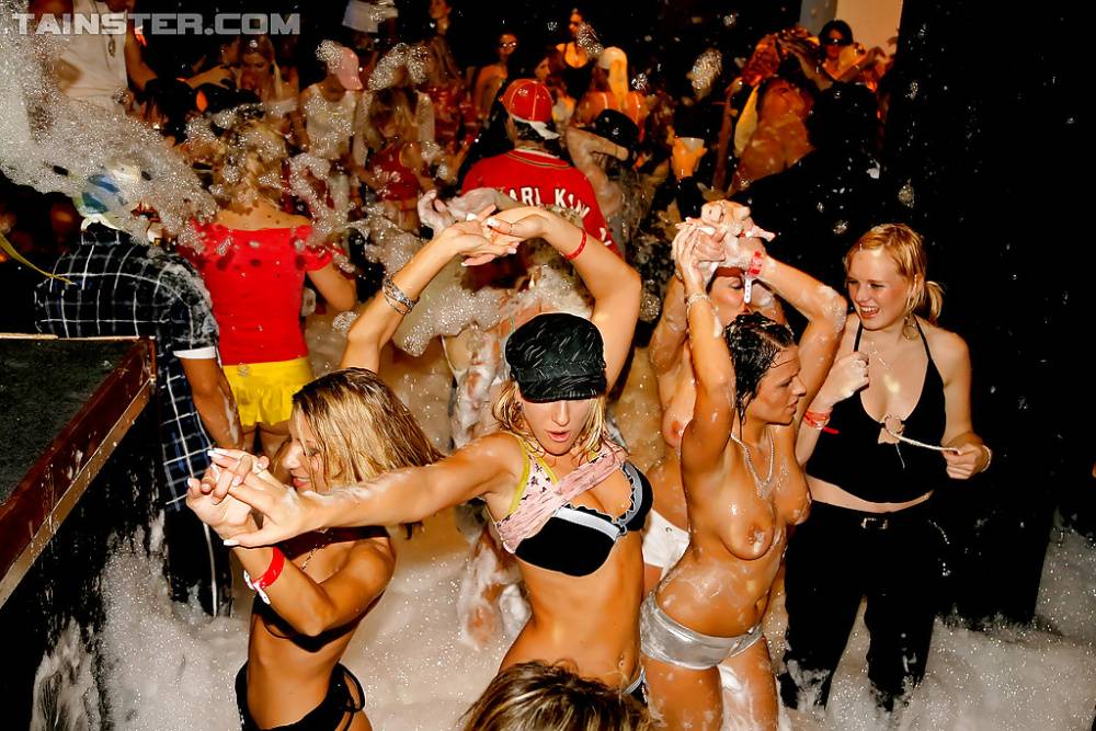 Liberated chicks going wild at the drunk foam party in the night club - #2