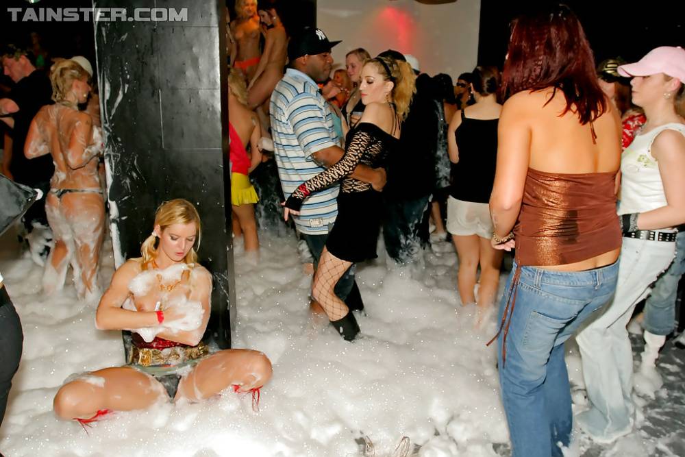 Liberated chicks going wild at the drunk foam party in the night club - #5