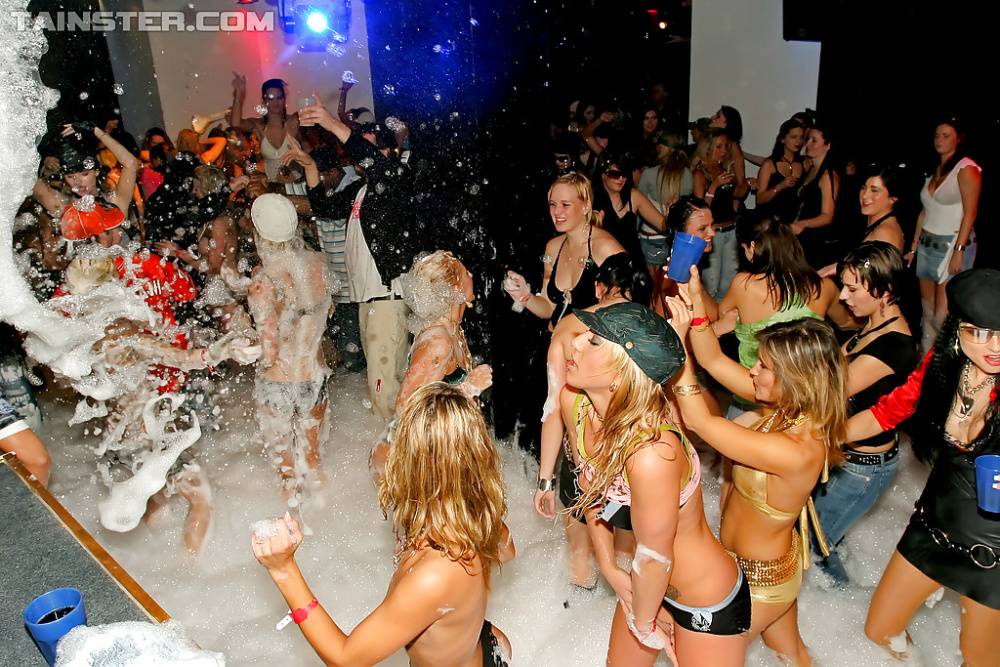 Liberated chicks going wild at the drunk foam party in the night club - #13