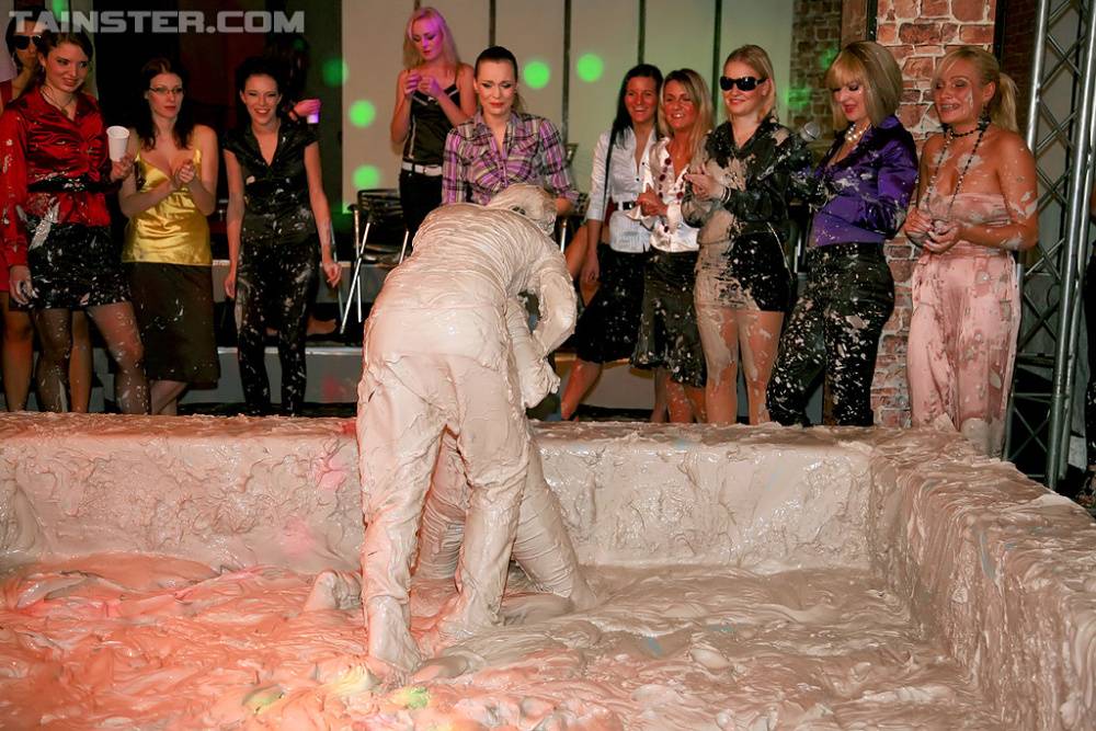 Fully clothed european fashionistas are into wild mud catfight - #10