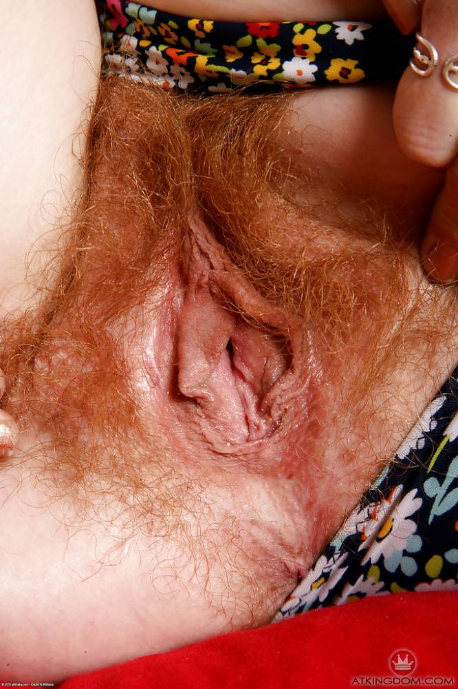 Barefoot redhead Ana Molly flashing furry underarms and vagina | Photo: 281752