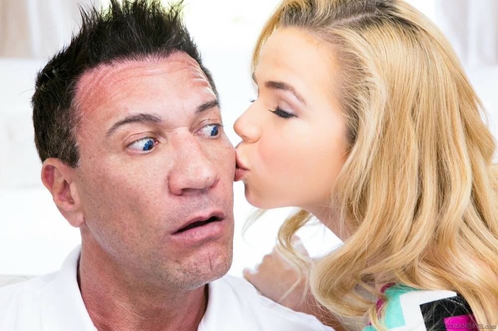 Petite blonde Alina West sports cum on tongue after seducing her stepdad - #11