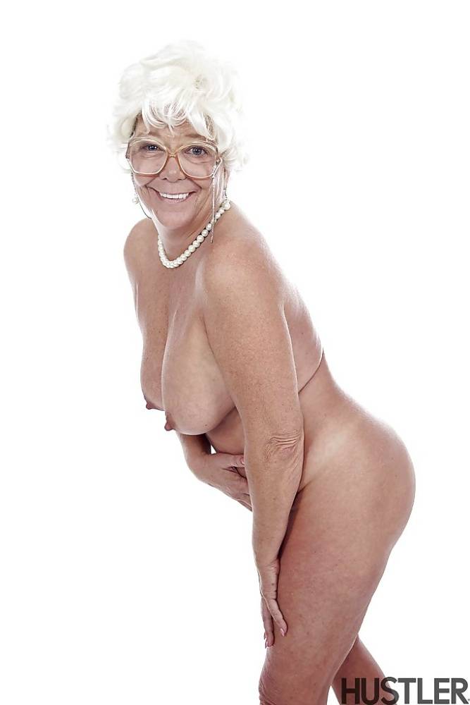 Granny pornstar Karen Summer modelling fully clothed before stripping naked - #4