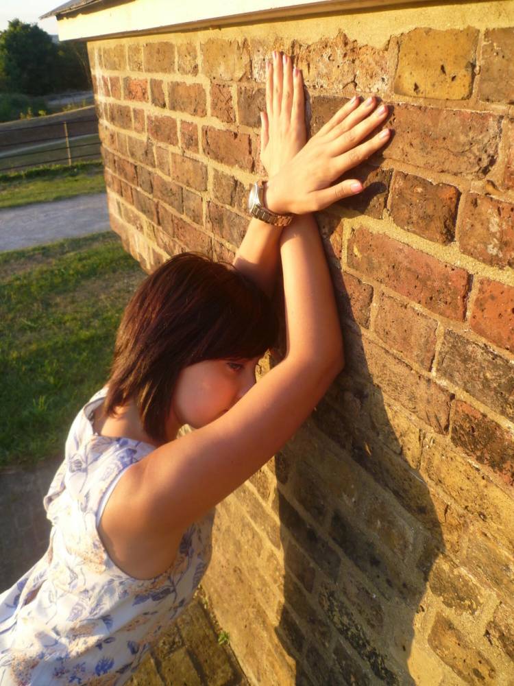 Girl next-door type Roxy shows off her new watch while outside her home - #2