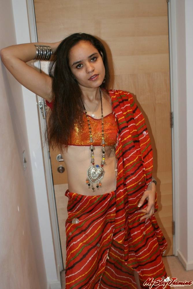 Indian princess Jasime takes her traditional clothes and poses nude - #6