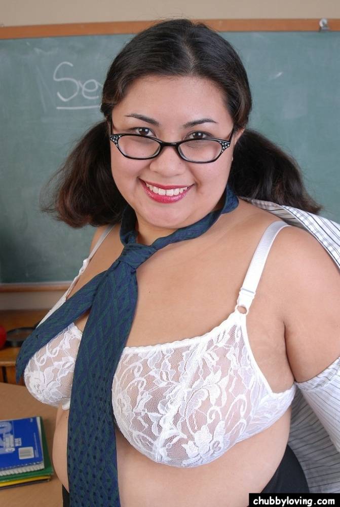 Fatty with glasses does more than teach in classroom after stripping - #12
