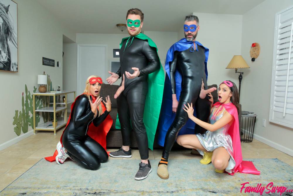 Closely related family members have a foursome in cosplay clothing - #11