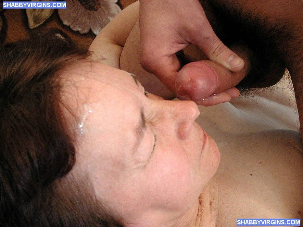 Short haired cougar takes a facial cumshot after having intercourse with a boy - #9