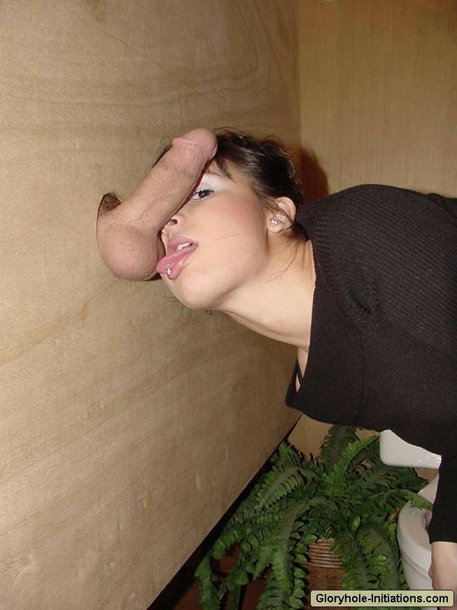 Brunette chick gets herself a mouthful of sperm at the gloryhole - #7