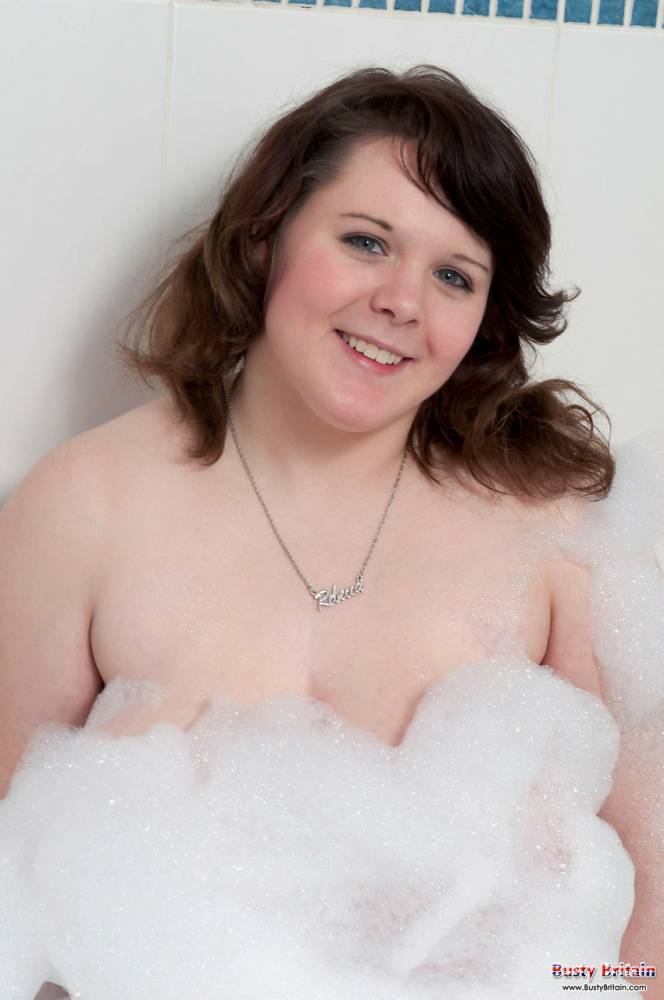 Overweight solo girl plays with her giant boobs while taking a bubble bath - #13