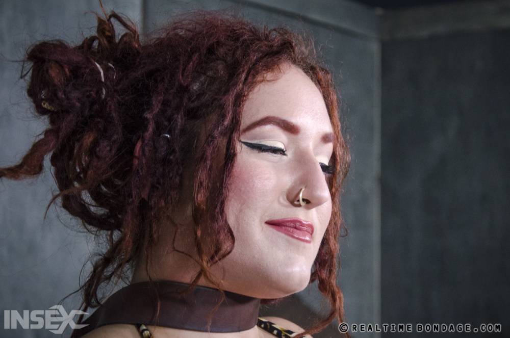 Fat redhead Mimosa has her eye makeup run during BDSM games - #2