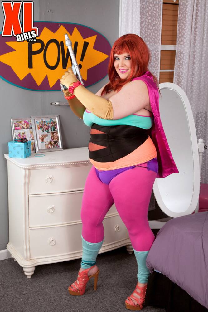 Redhead BBW Kitty McPherson strips off her cosplay outfit to pose nude - #4
