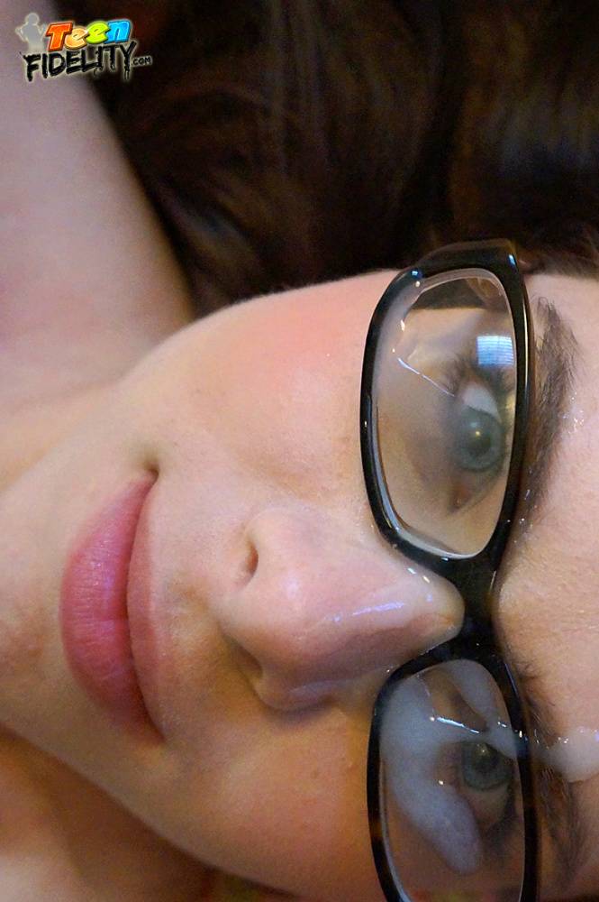 Nerdy chick Jennifer Bliss gets cum on hr glasses compliments of Ryan Madison - #14