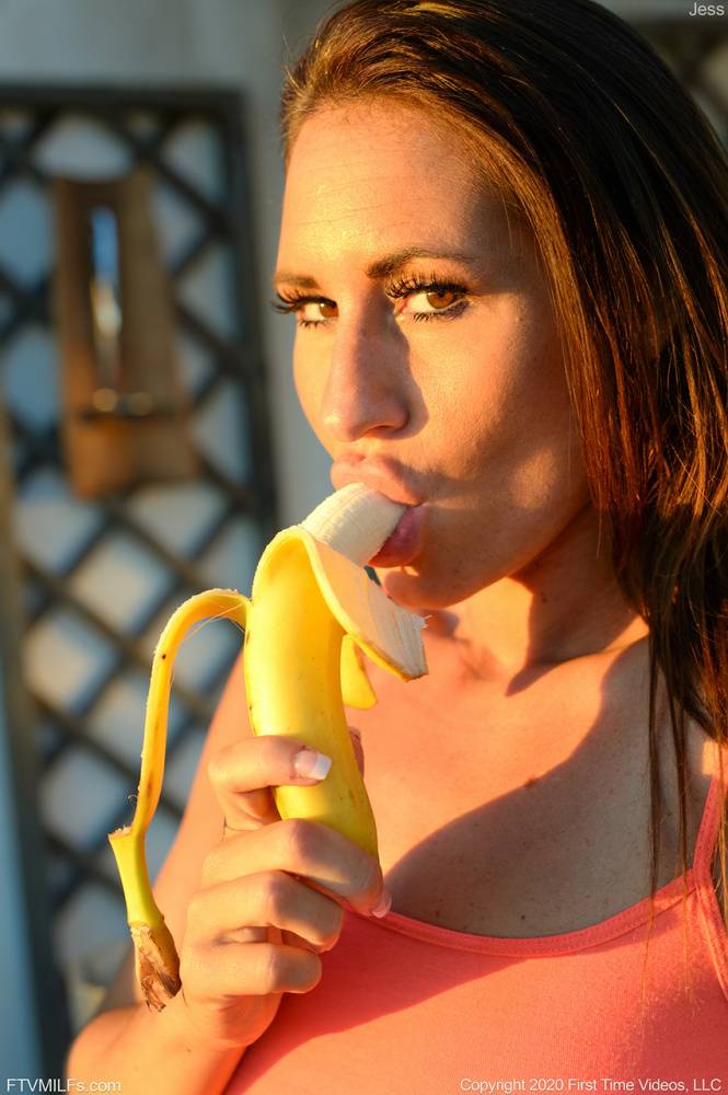 Horny girl masturbates inside before flashing in public and a banana insertion - #13