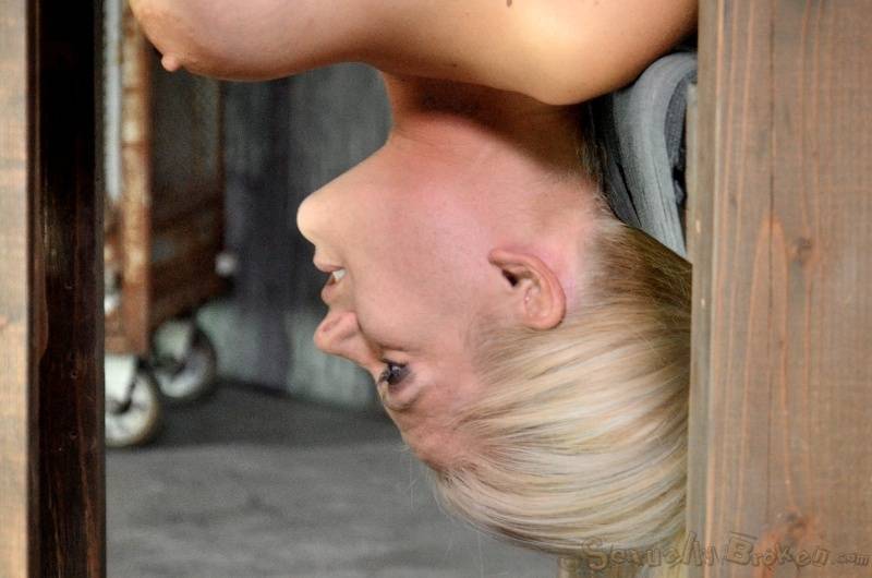 Blond chick Holly Heart watches herself getting slammed from behind in bondage | Photo: 883094