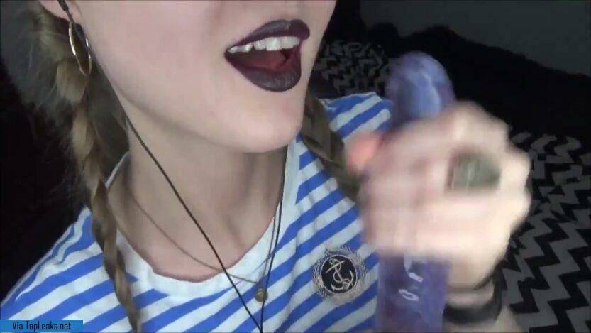 Peas And Pies Black Lipstick Handjob ASMR Video - #1