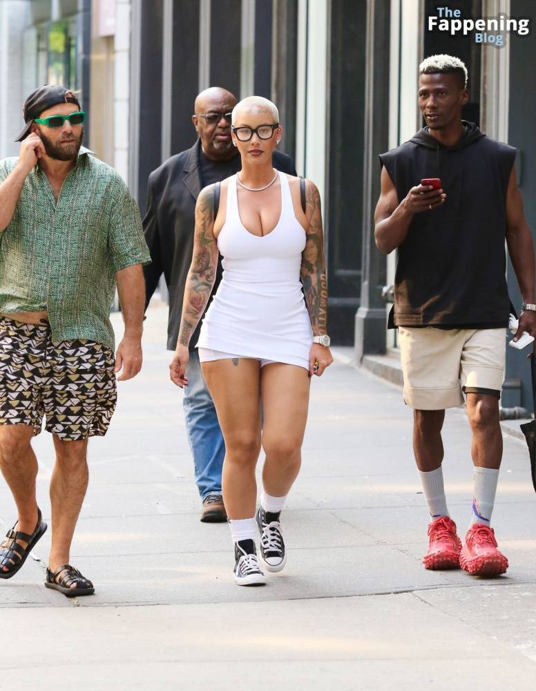 Amber Rose Turns Heads in a Revealing White Mini Dress During SoHo Outing (39 Photos) - #28