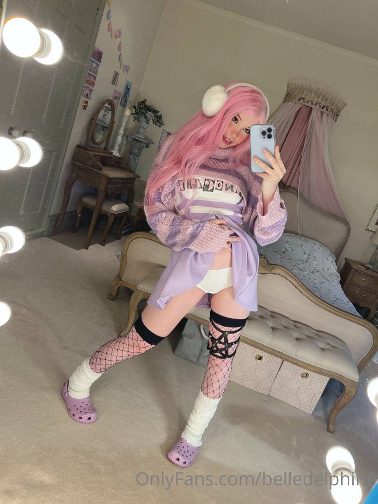 Belle Delphine Purple Crocs Nude NSFW Gallery - #34