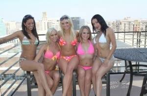 Four best friends go all out to get a cum facial in this wild daytime orgy - #main