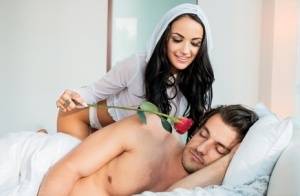 Horny brunette Sofi Ryan serves breakfast in bed while seducing her boyfriend - #main