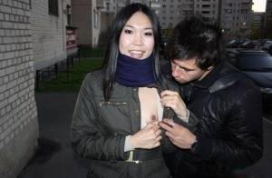 Asian girl Yiki gets involved in MMF sex in an alley with big cocks - #main