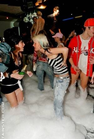 Adorable babes and horny guys are into hardcore foam sex party on realgirlsweb.com