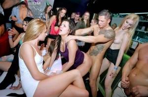 Party going chicks gets wild and crazy with male strippers inside a club on realgirlsweb.com