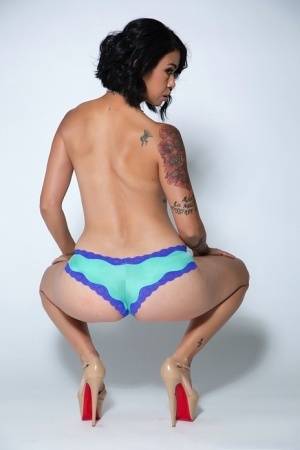 Asian MILF pornstar Dana Vespoli posing nude in high heels after panty doffing on realgirlsweb.com
