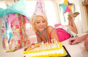 Cute blonde Tessa Taylor celebrates birthday number 18 with extreme sex on realgirlsweb.com