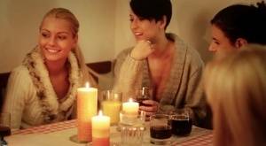 Group sex breaks out among friends sharing mixed drinks by candlelight on realgirlsweb.com