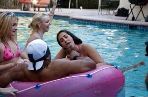 Fantastic outdoor party at the pool with a bunch of how wet chicks on realgirlsweb.com