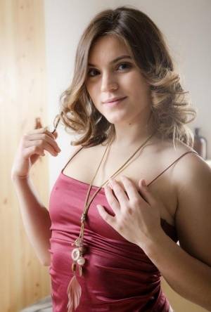 Sexy teen girl Evelina Darling wets her vibrator before masturbating on realgirlsweb.com