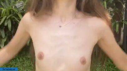 Russian model with very small tits shoots TikTok Adult in nature - Russia on realgirlsweb.com