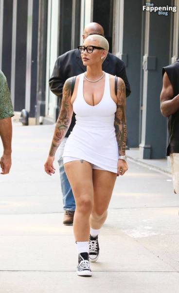 Amber Rose Turns Heads in a Revealing White Mini Dress During SoHo Outing (39 Photos) on realgirlsweb.com